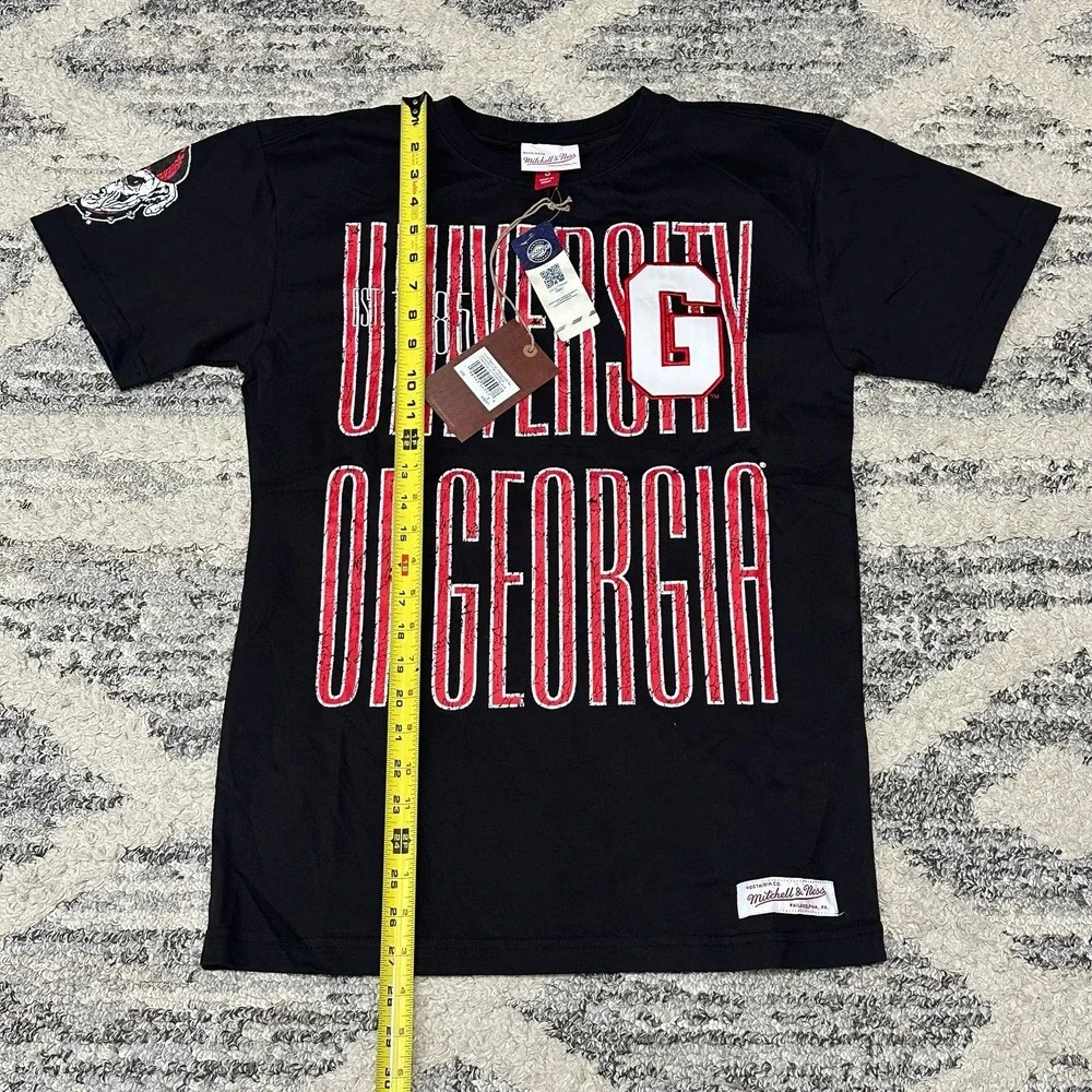 Mitchell & Ness University Of Georgia Bulldogs Tee Shirt Black Men's Size Small